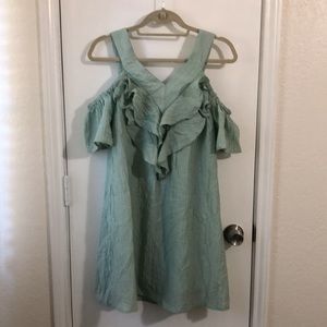 Ruffle Front Cold Shoulder Dress